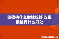 猕猴桃什么时候吃好 吃猕猴桃有什么好处