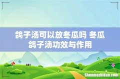 鸽子汤可以放冬瓜吗 冬瓜鸽子汤功效与作用