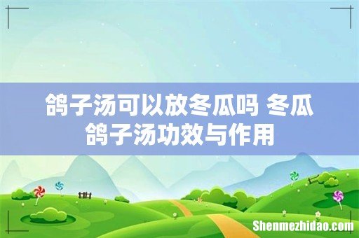 鸽子汤可以放冬瓜吗 冬瓜鸽子汤功效与作用