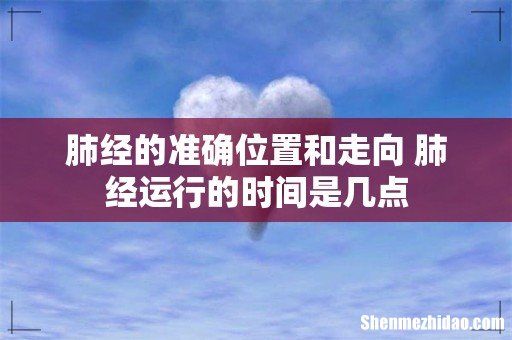 肺经的准确位置和走向 肺经运行的时间是几点