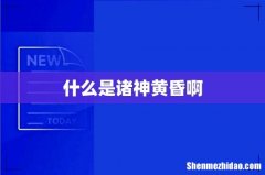 什么是诸神黄昏啊