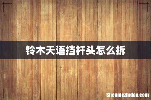 铃木天语挡杆头怎么拆