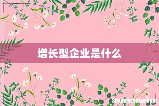增长型企业是什么