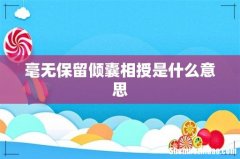 毫无保留倾囊相授是什么意思