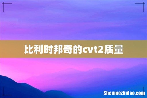 比利时邦奇的cvt2质量