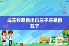 成王败寇是出自庄子还是柳亚子