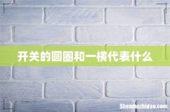 开关的圆圈和一横代表什么