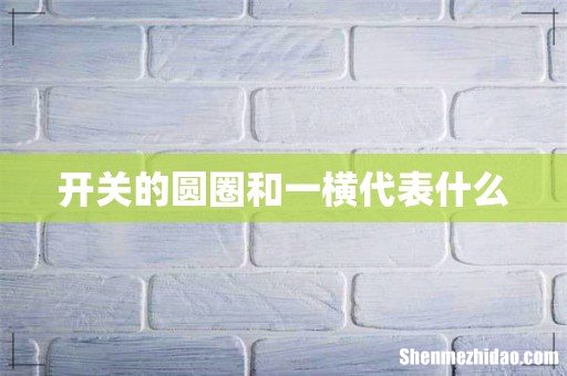 开关的圆圈和一横代表什么
