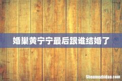 婚巢黄宁宁最后跟谁结婚了