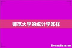 师范大学的统计学咋样