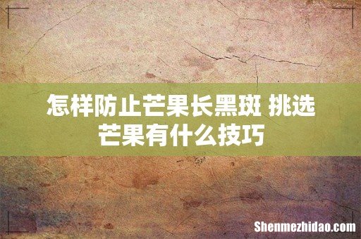 怎样防止芒果长黑斑 挑选芒果有什么技巧