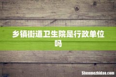 乡镇街道卫生院是行政单位吗
