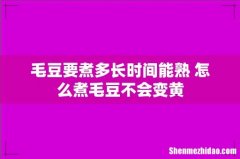 毛豆要煮多长时间能熟 怎么煮毛豆不会变黄