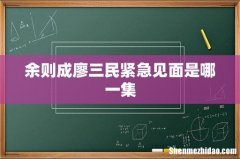 余则成廖三民紧急见面是哪一集