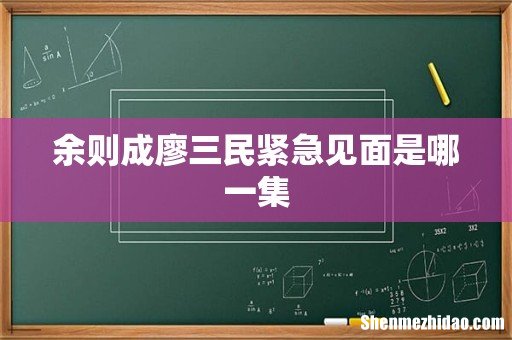 余则成廖三民紧急见面是哪一集