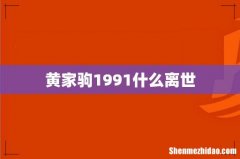 黄家驹1991什么离世