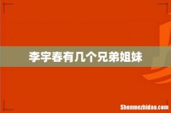 李宇春有几个兄弟姐妹