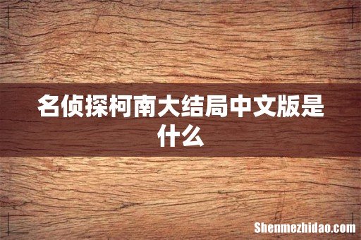 名侦探柯南大结局中文版是什么
