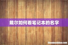 戴尔如何看笔记本的名字