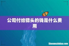 公司付给猎头的钱是什么费用