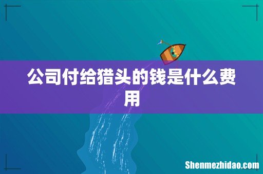 公司付给猎头的钱是什么费用