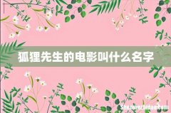 狐狸先生的电影叫什么名字