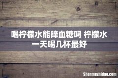 喝柠檬水能降血糖吗 柠檬水一天喝几杯最好
