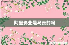 阿里影业是马云的吗
