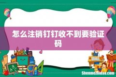怎么注销钉钉收不到要验证码