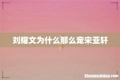 刘耀文为什么那么宠宋亚轩