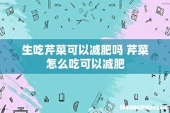 生吃芹菜可以减肥吗 芹菜怎么吃可以减肥