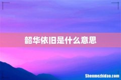 韶华依旧是什么意思