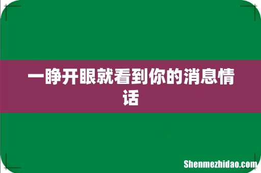 一睁开眼就看到你的消息情话