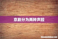 京剧分为两种声腔