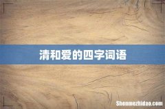 清和爱的四字词语