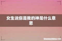 女生说你是我的神是什么意思