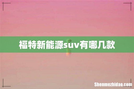 福特新能源suv有哪几款