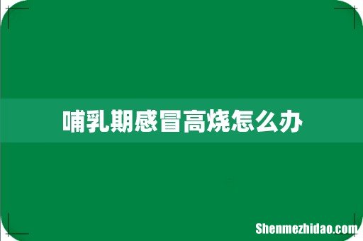 哺乳期感冒高烧怎么办