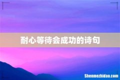 耐心等待会成功的诗句