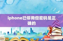iphone已停用但密码是正确的