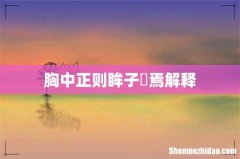胸中正则眸子瞭焉解释