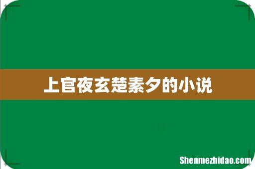 上官夜玄楚素夕的小说