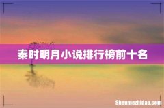 秦时明月小说排行榜前十名