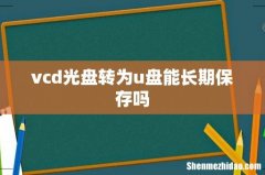 vcd光盘转为u盘能长期保存吗