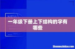 一年级下册上下结构的字有哪些