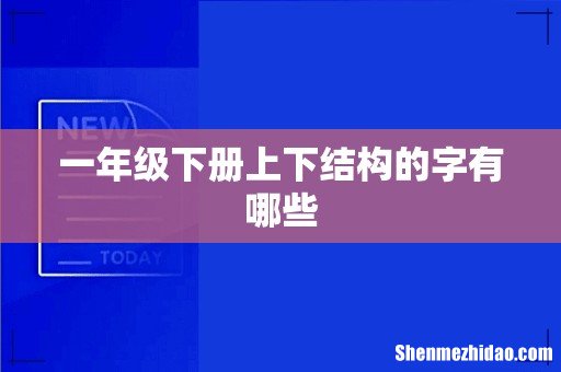 一年级下册上下结构的字有哪些