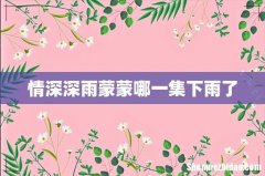 情深深雨蒙蒙哪一集下雨了