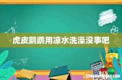 虎皮鹦鹉用凉水洗澡没事吧