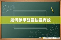 如何除甲醛最快最有效