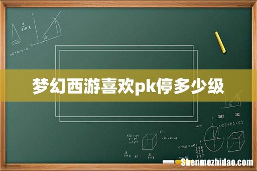 梦幻西游喜欢pk停多少级